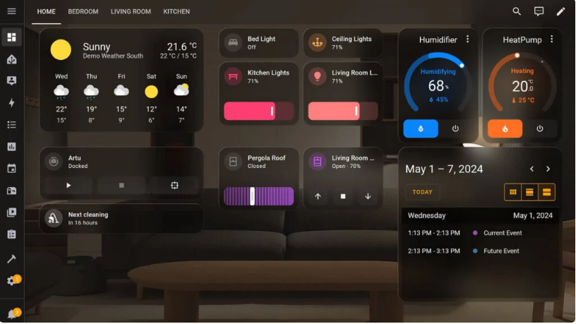 Home Assistant dashboard preview